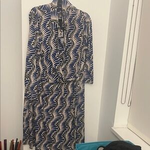 Live Unlimited London , US 18 , NWT, feather print tie side jersey shirt dress